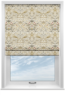 William Morris Strawberry Thief, Ochre - Roman Blind